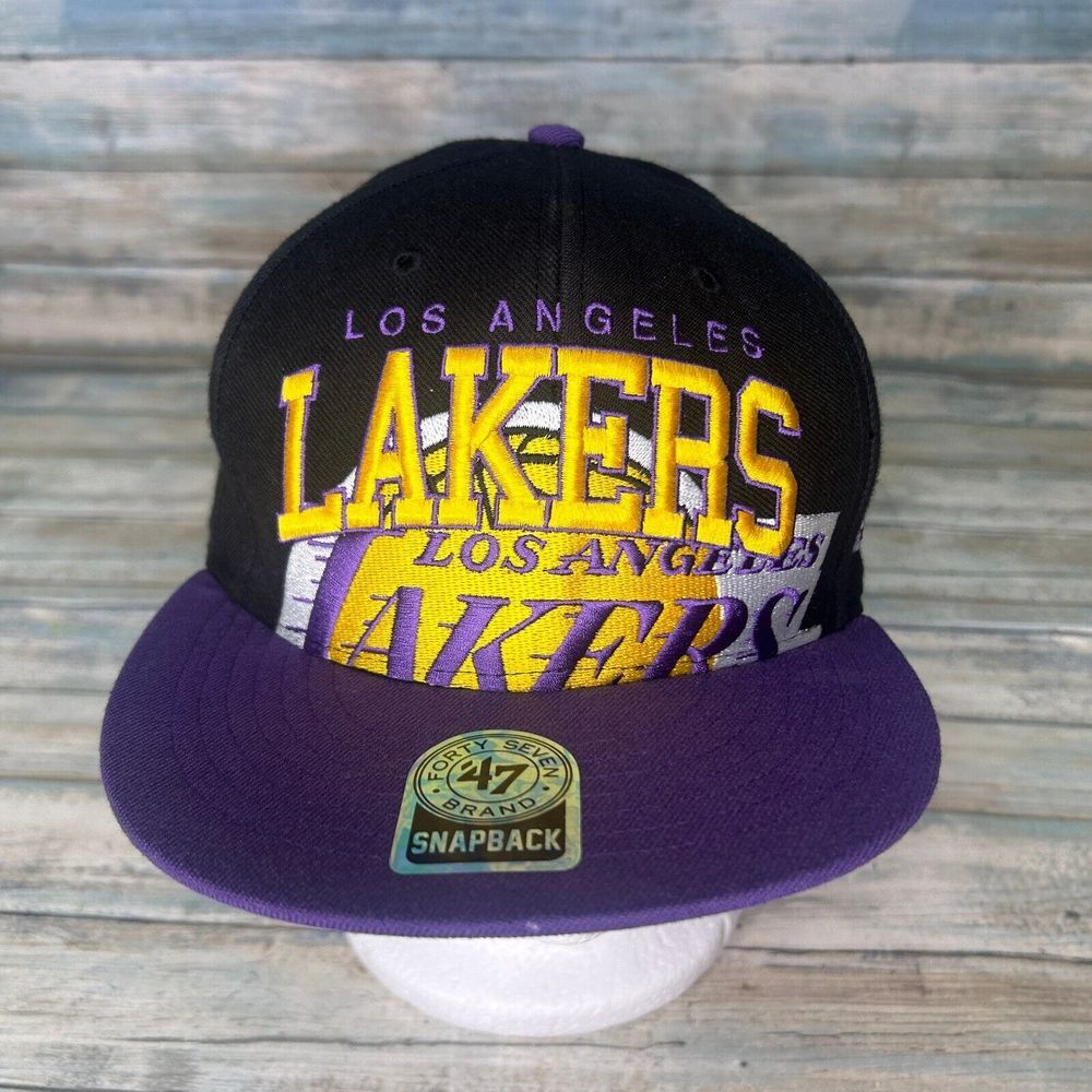 Los Angeles Lakers Hardwood Classics  Snapback Hat 47 Brand Black‎